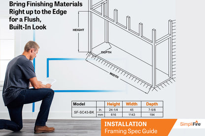 SimpliFire Scion 43'' Built-In Linear Electric Fireplace