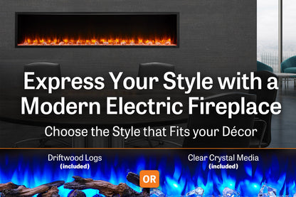 SimpliFire Scion 78'' Built-In Linear Electric Fireplace