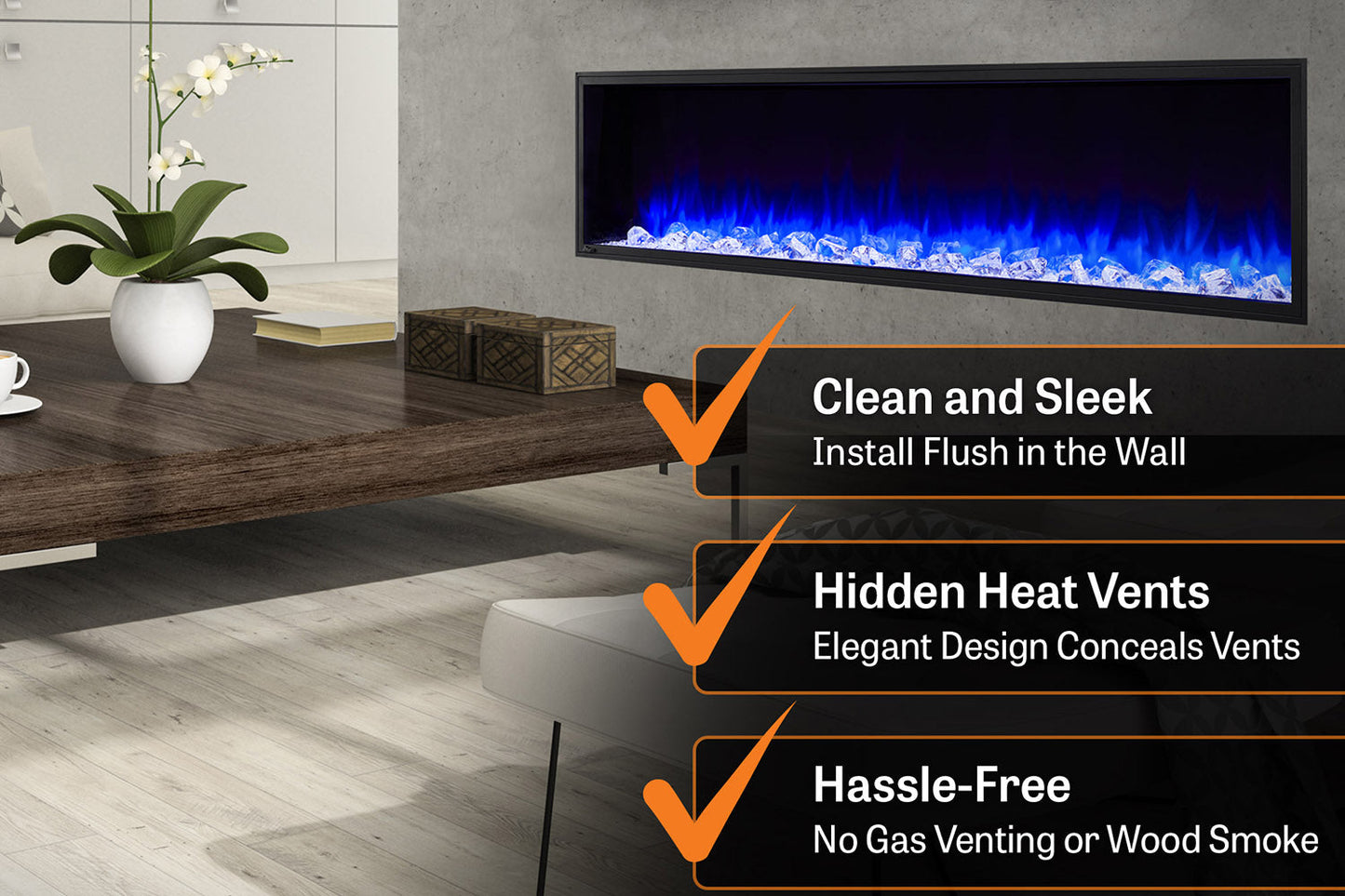 SimpliFire Scion 78'' Built-In Linear Electric Fireplace