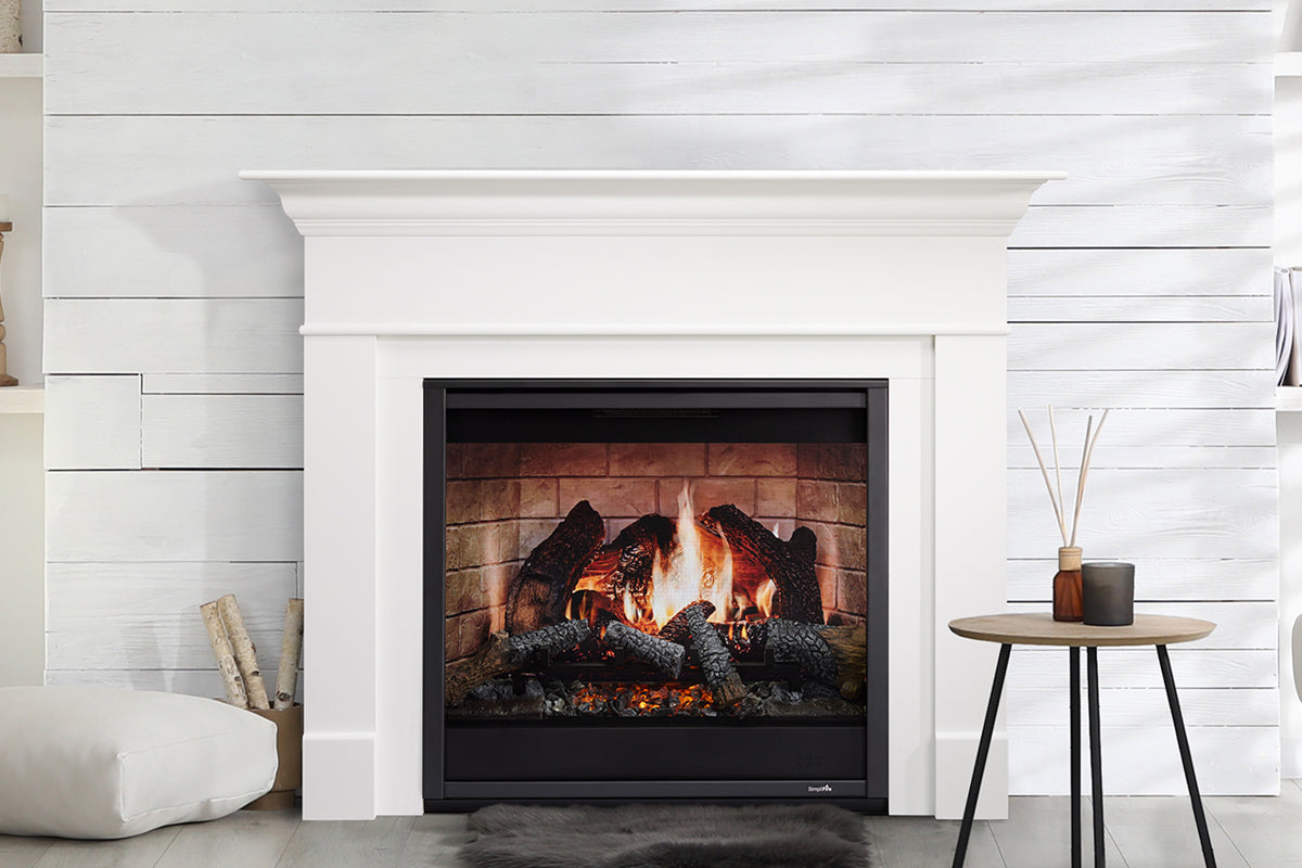 SimpliFire Inception 36" Virtual Fireplace | Wescott Mantel Package | Folio Front
