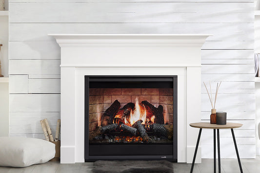 SimpliFire Inception 36" Virtual Fireplace | Wescott Mantel Package | Folio Front