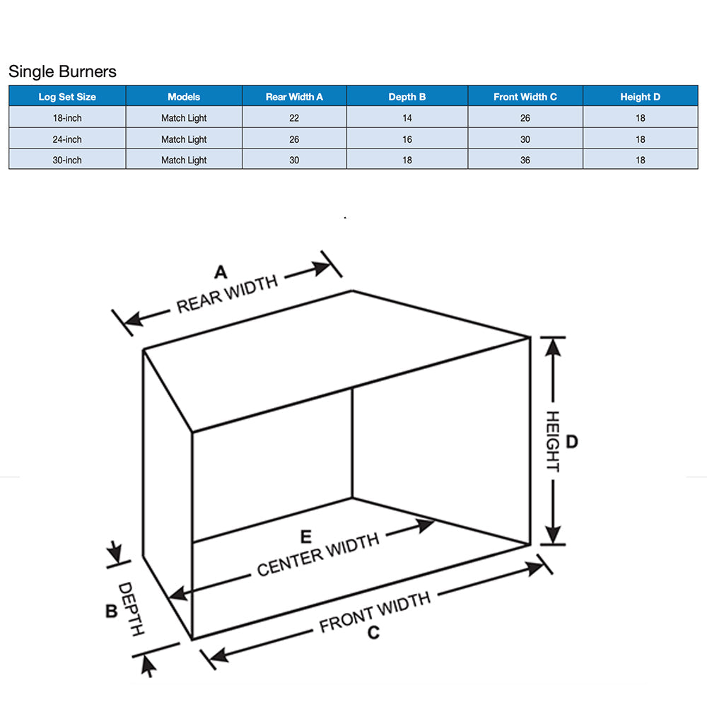 Empire Treehouse Refractory Complete Fireplace Natural Gas Logs