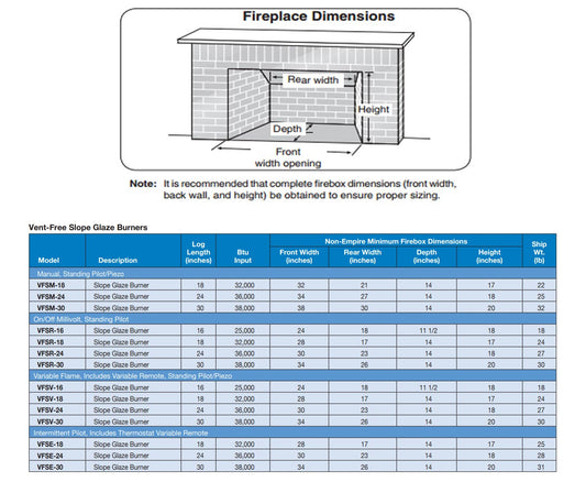 Empire Refractory Aged Oak Complete Fireplace Gas Log Set