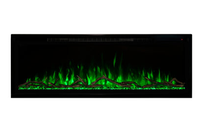 Modern Flames Allwood Fireplace Media Wall in Weathered Walnut | 60'' Spectrum Electric Fireplace