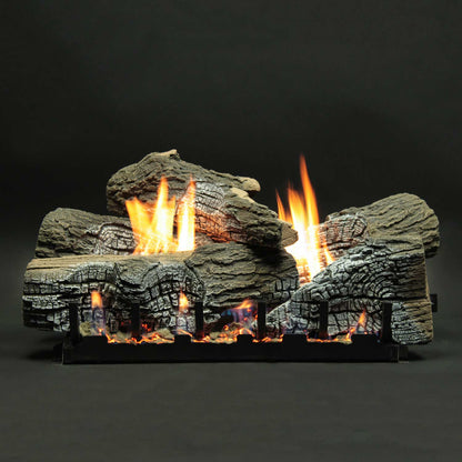 Empire Stacked Wildwood Vented Refractory Complete Fireplace Gas Log Set