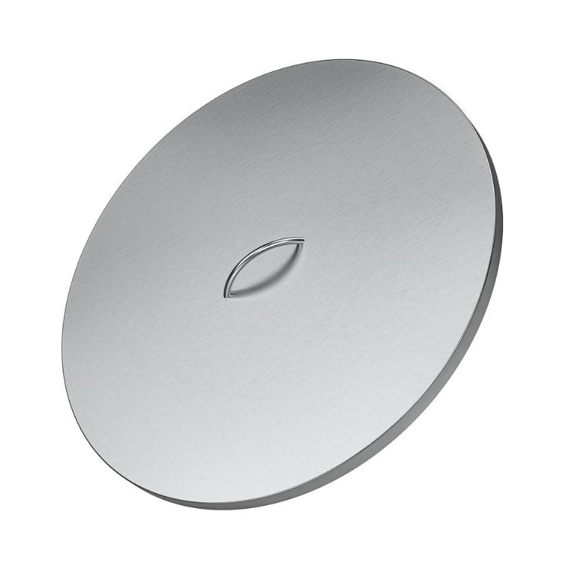 The Outdoor Plus Round Stainless Steel Fire Pit Cover with Handle