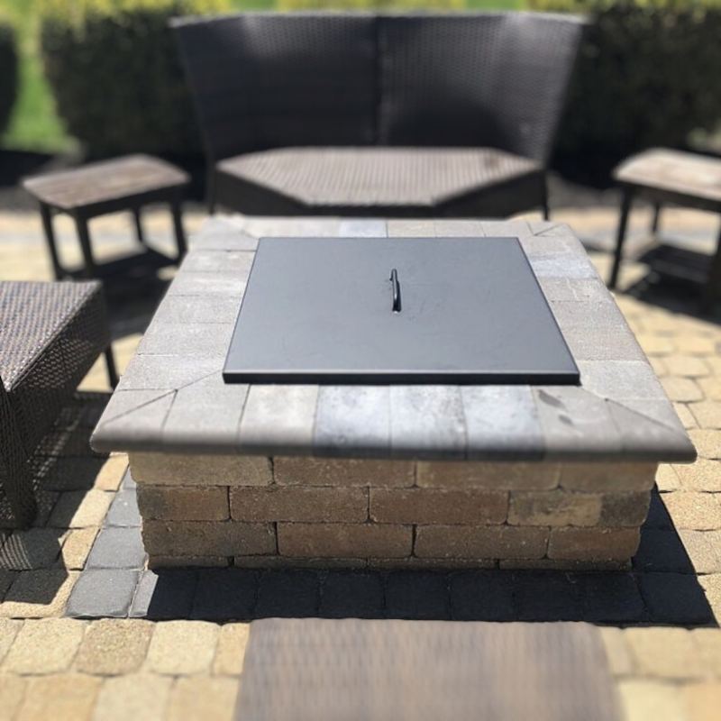 TOP Stainless Steel Cover with Handle For Square Fire Pits & Bowls