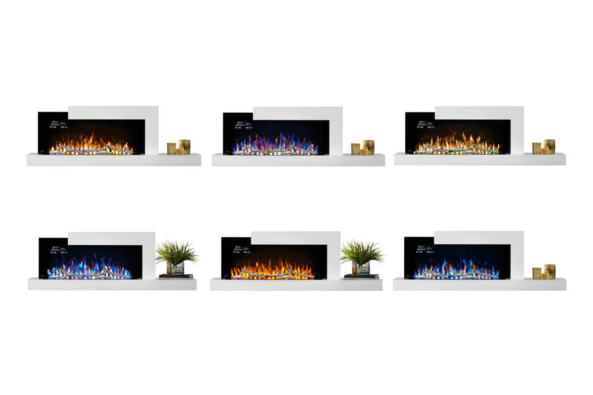 Napoleon Stylus Cara Elite Smart 60'' White Wall Mount Electric Fireplace with Shelf