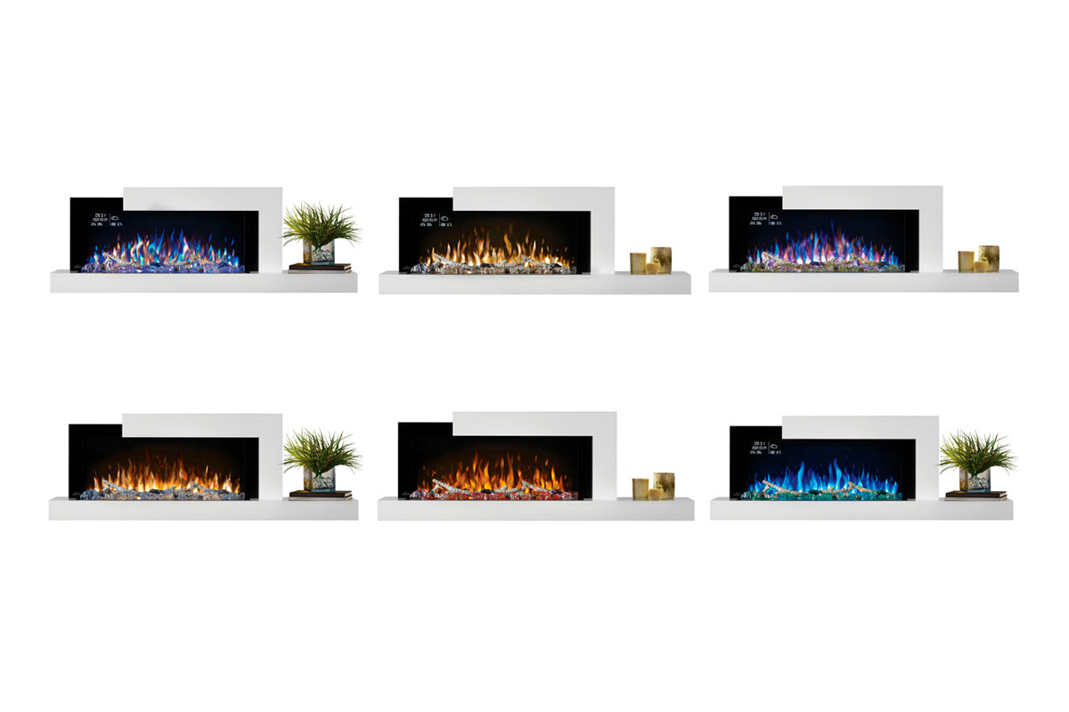 Napoleon Stylus Cara Elite Smart 60'' White Wall Mount Electric Fireplace with Shelf