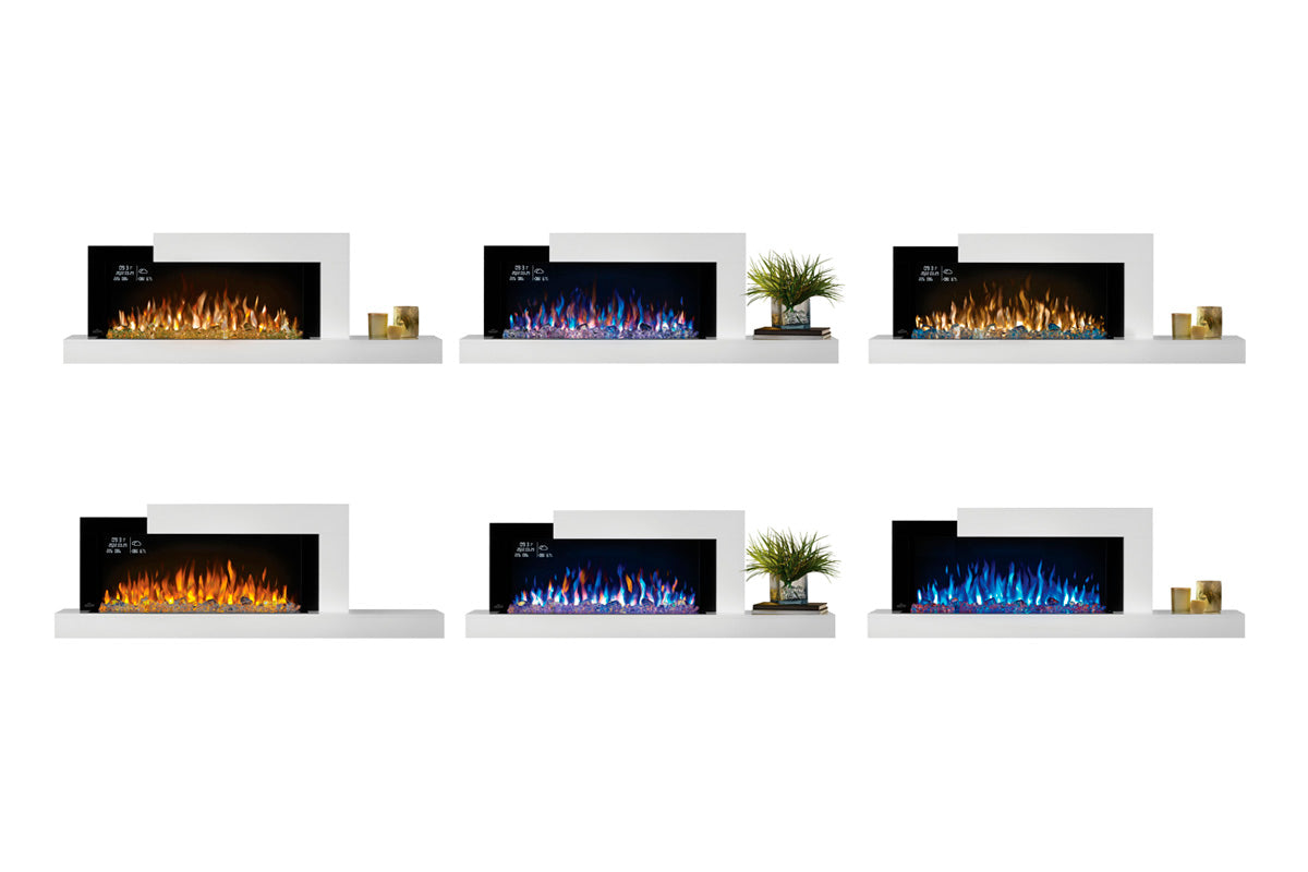 Napoleon Stylus Cara Elite Smart 60'' White Wall Mount Electric Fireplace with Shelf