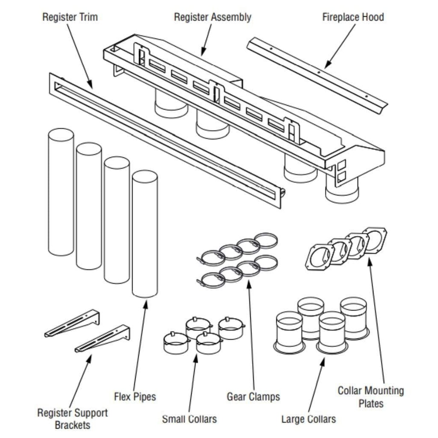 Superior HeatFlo Convection Air Circulation Kit for DRL2055, DRL3555, DRL4048 and DRL6048 Gas Fireplaces