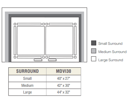 Majestic Medium Black Surround - MI35-4432-BK