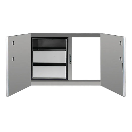 Summerset 36-Inch 2-Drawer Dry Storage Pantry & Enclosed Cabinet Combo