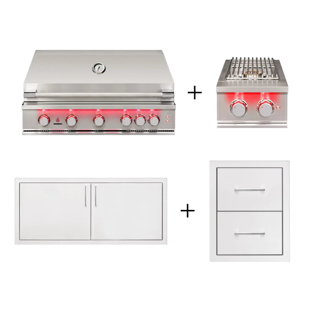 TrueFlame 4 Piece 40-Inch Grill Outdoor Kitchen Package