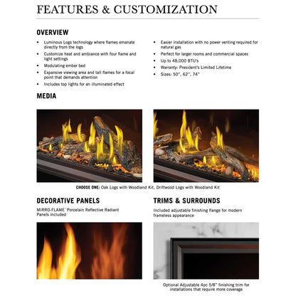Napoleon Tall Vector 50" Linear Direct Vent Gas Fireplace | TLV50N