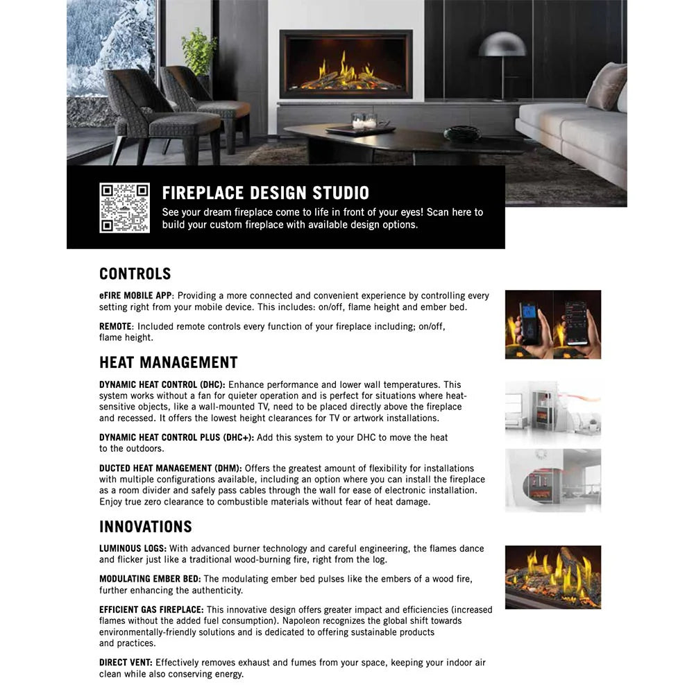 Napoleon Tall Vector 50" Linear Direct Vent Gas Fireplace | TLV50N