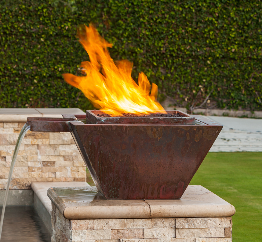 Maya Gravity Spill Copper Fire & Water Bowl