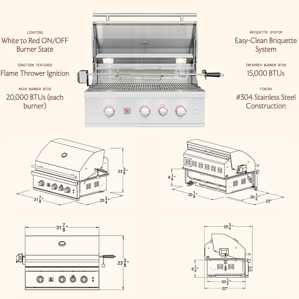 Summerset TRL Pro Series 32-Inch Built-In Gas Grill