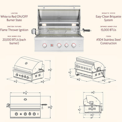 Summerset TRL Pro Series 32-Inch Built-In Gas Grill