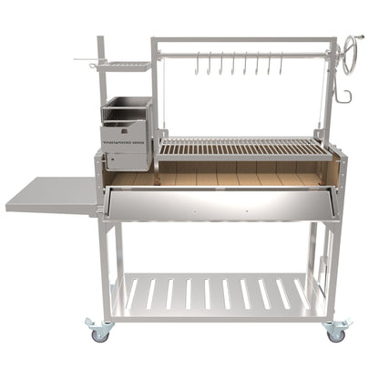 Tagwood BBQ03SS Freestanding Santa Maria Argentine Grill With 6" Casters