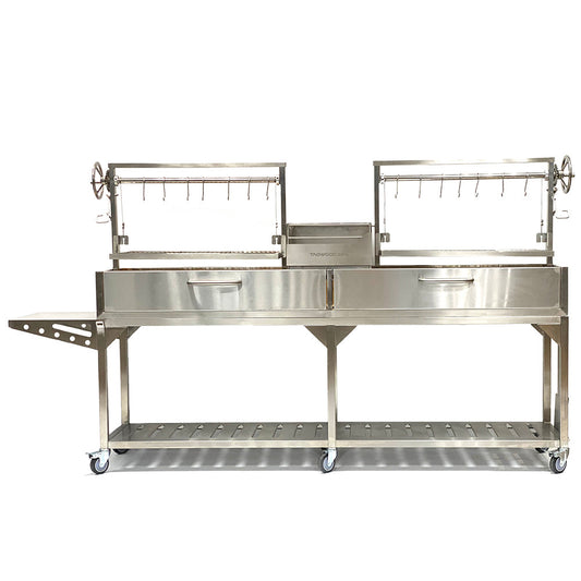 Tagwood BBQ04SS BBQ Double Argentine Santa Maria Freestanding Charcoal Grill