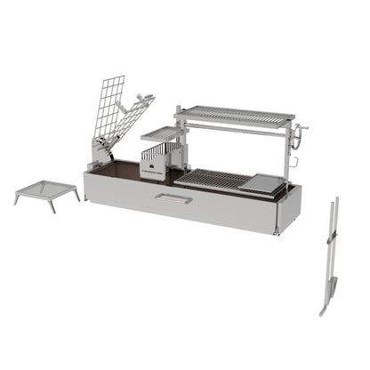 Tagwood BBQ08SS Argentine Santa Maria Wood Fire & Charcoal Gaucho Grill