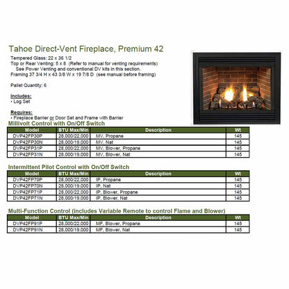 Empire 42 Inch Tahoe Direct Vent Premium Gas Fireplace - DVP42FP