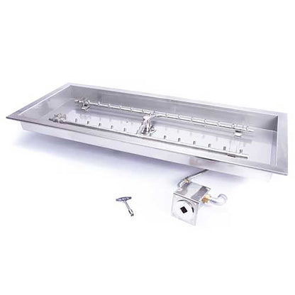 Rectangle Drop-In Torpedo Fire Pit H-Burner Kit Match Lit Ignition by HPC Fire