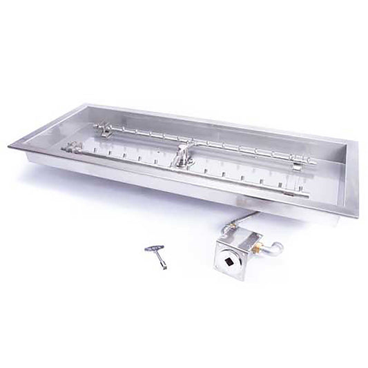 Rectangle Drop-In Torpedo Fire Pit H-Burner Kit Match Lit Ignition by HPC Fire