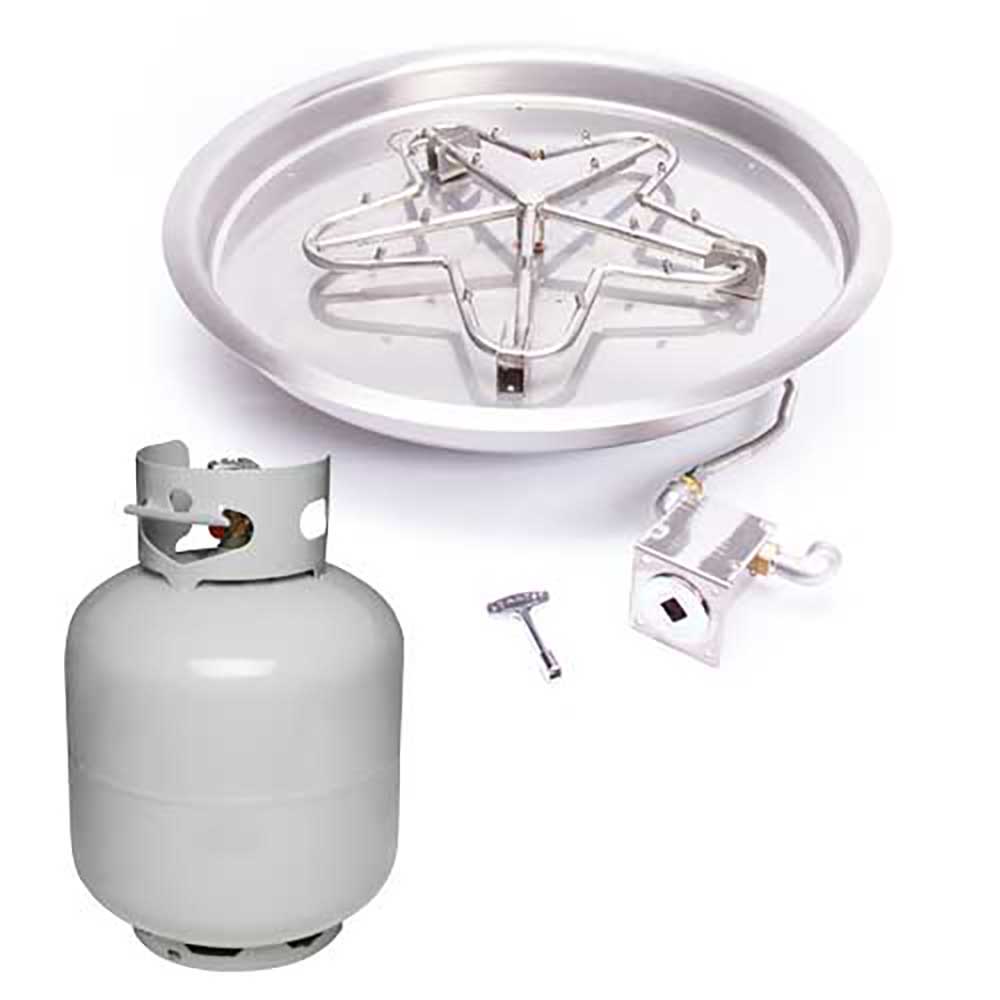 Round Drop-In Torpedo Fire Pit Burner Kit Match Lit Ignition by HPC Fire
