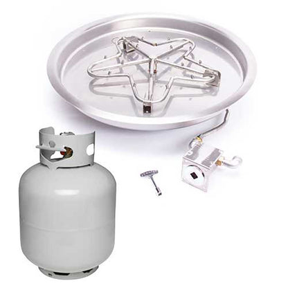 Round Drop-In Torpedo Fire Pit Burner Kit Match Lit Ignition by HPC Fire