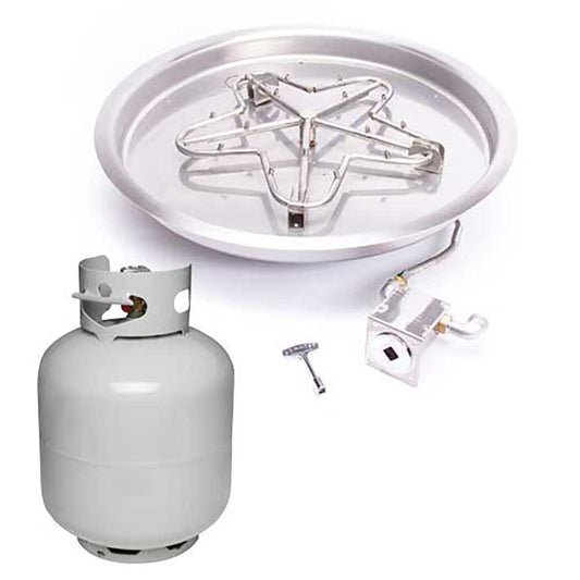 Round Drop-In Torpedo Fire Pit Burner Kit Match Lit Ignition by HPC Fire