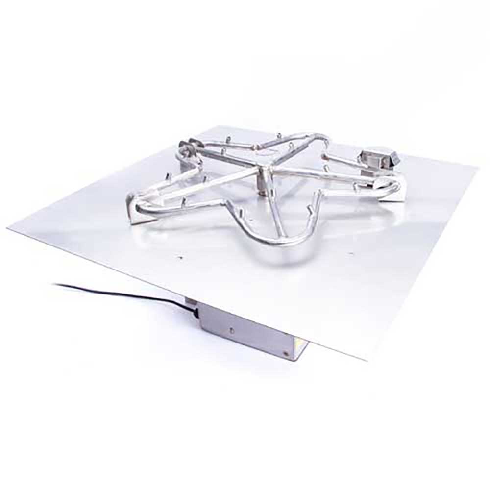 Square Flat Torpedo Fire Pit Burner Kit - On/Off Electronic Ignition by HPC Fire