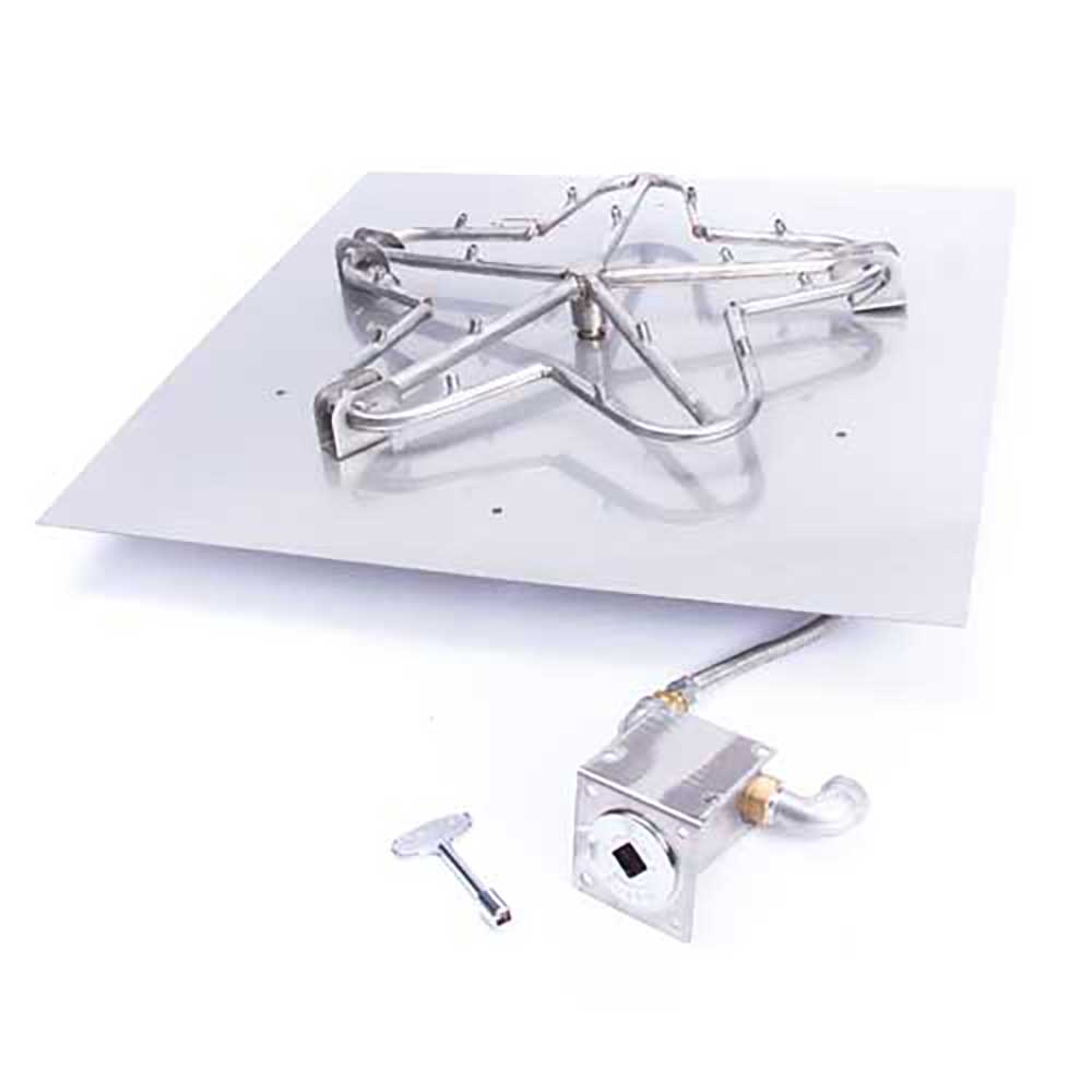 Square Flat Torpedo Fire Pit Burner Kit Match Lit Ignition by HPC Fire