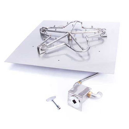 Square Flat Torpedo Fire Pit Burner Kit Match Lit Ignition by HPC Fire