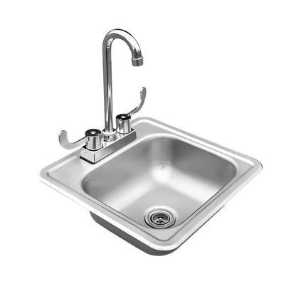 TrueFlame 15-Inch x 15-Inch Drop-in Sink - TF-NK-15D