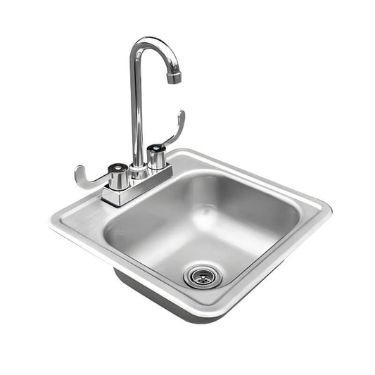 TrueFlame 15-Inch x 15-Inch Drop-in Sink - TF-NK-15D