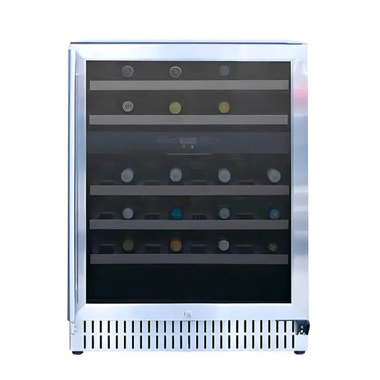 TrueFlame 24 Inch 5.3 Cu. Ft. Outdoor Dual Zone Wine Cooler - AMD-RFR-24WD