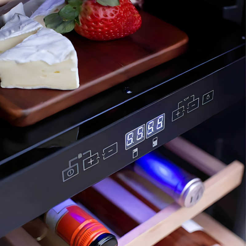 TrueFlame 15 Inch 3.2 Cu. Ft. Outdoor Dual Zone Wine Cooler - AMD-RFR-15WD