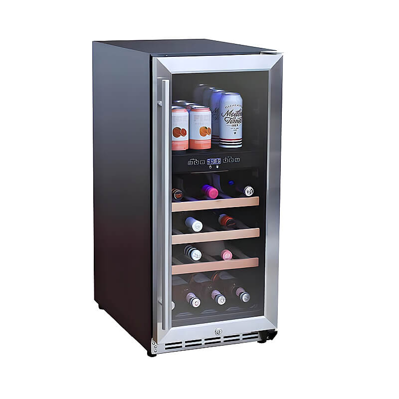 TrueFlame 15 Inch 3.2 Cu. Ft. Outdoor Dual Zone Wine Cooler - AMD-RFR-15WD