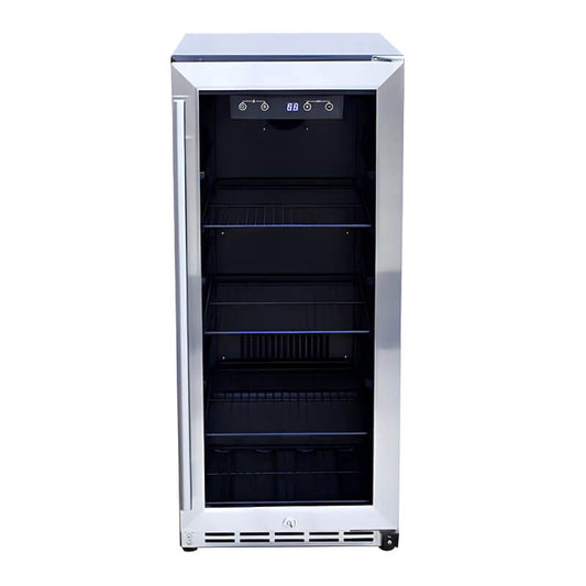TrueFlame 15 Inch 3.2 Cu. Ft. Outdoor Refrigerator With Glass Door - AMD-RFR-15G