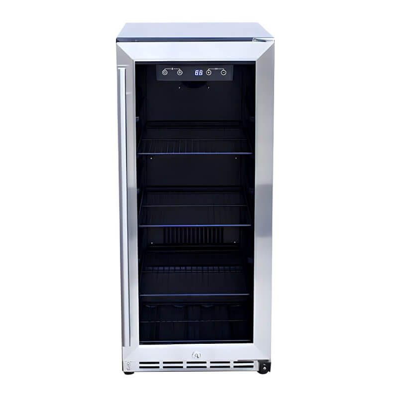 TrueFlame 15 Inch 3.2 Cu. Ft. Outdoor Refrigerator With Glass Door - AMD-RFR-15G
