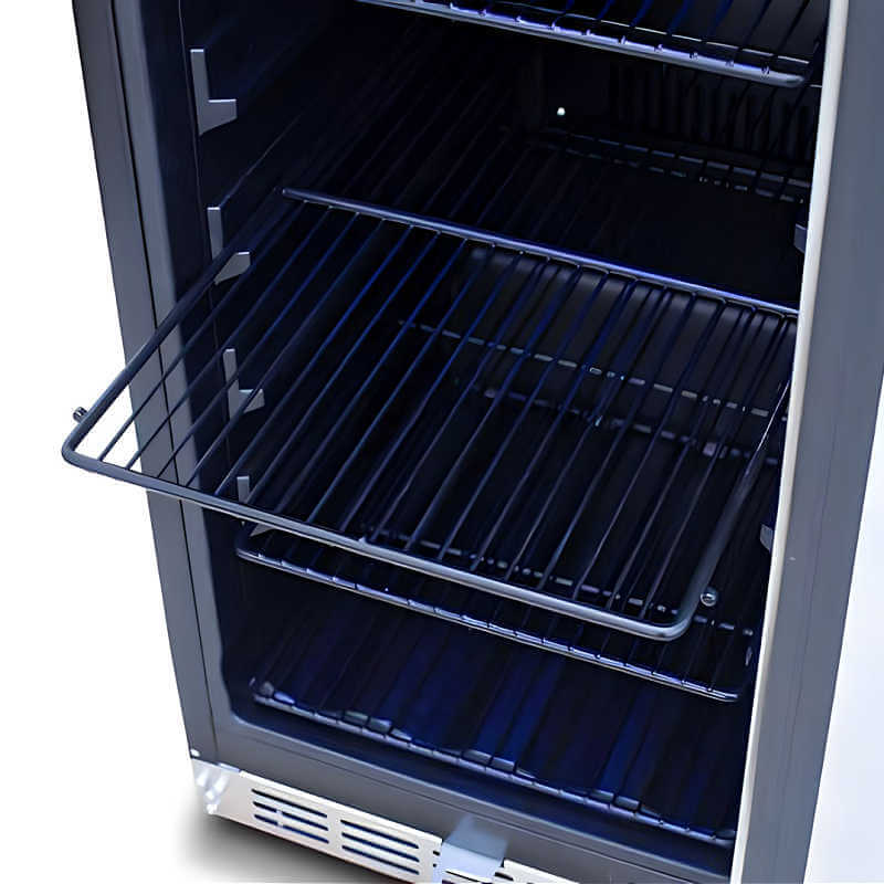 TrueFlame 15 Inch 3.2 Cu. Ft. Outdoor Refrigerator With Glass Door - AMD-RFR-15G