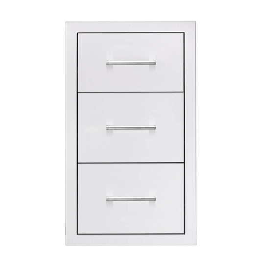 TrueFlame 17-Inch Stainless Steel Flush Mount Triple Drawer - TF-DR3-17