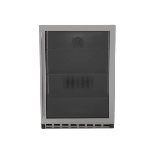 TrueFlame 24 Inch 5.1 Cu. Ft. Outdoor Rated Refrigerator With Glass Door
