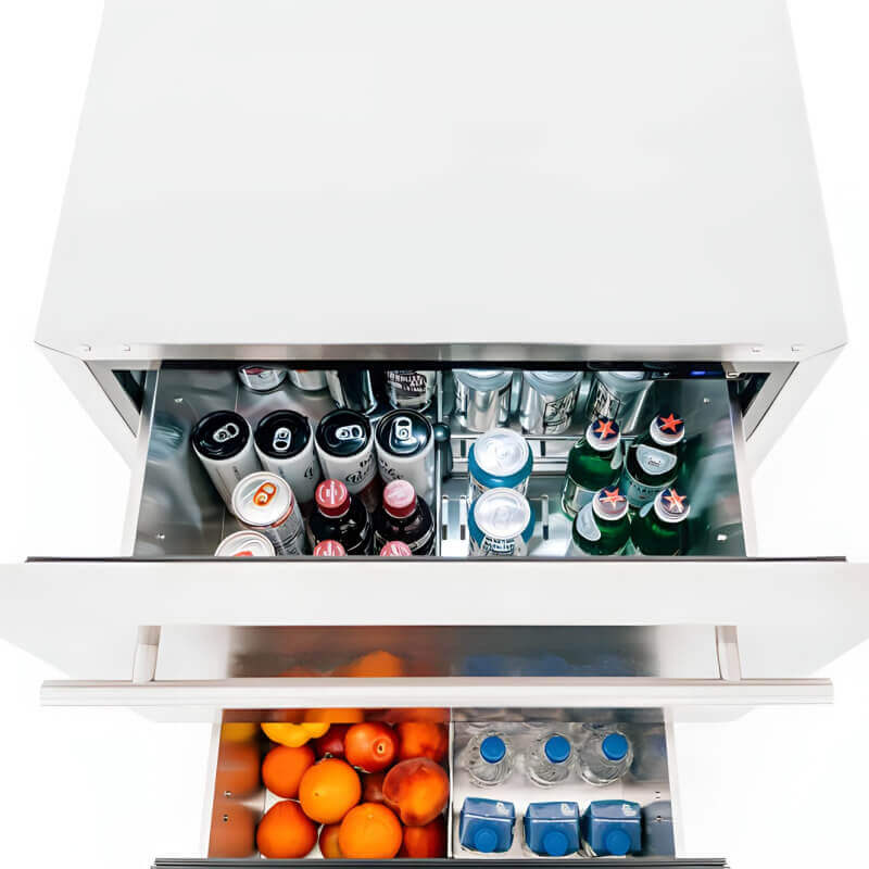 TrueFlame 24-Inch 5.3 Cu. Ft. Outdoor Rated Two Drawer Refrigerator - AMD-RFR-24D-R-A