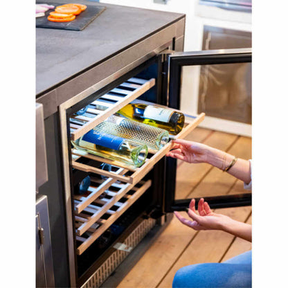 TrueFlame 24 Inch 5.3 Cu. Ft. Outdoor Dual Zone Wine Cooler - AMD-RFR-24WD