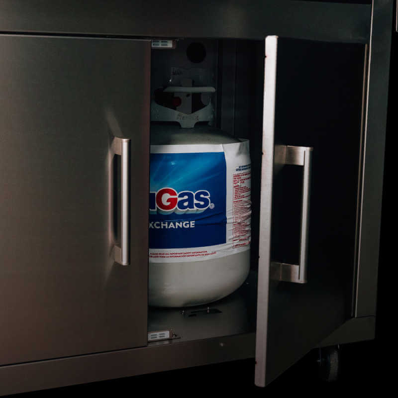 TrueFlame 25-Inch Stainless Steel Deluxe Grill Cart with Fold-Down Side Shelves - CART-TF-25DC