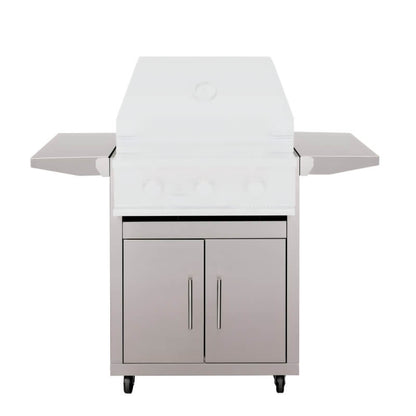 TrueFlame 25-Inch Stainless Steel Deluxe Grill Cart with Fold-Down Side Shelves - CART-TF-25DC