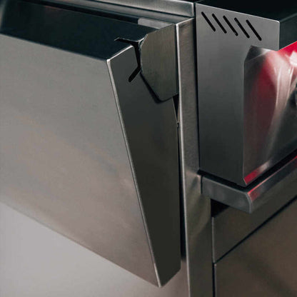 TrueFlame 32-Inch Stainless Steel Deluxe Grill Cart with Fold-Down Side Shelves - CART-TF-32DC